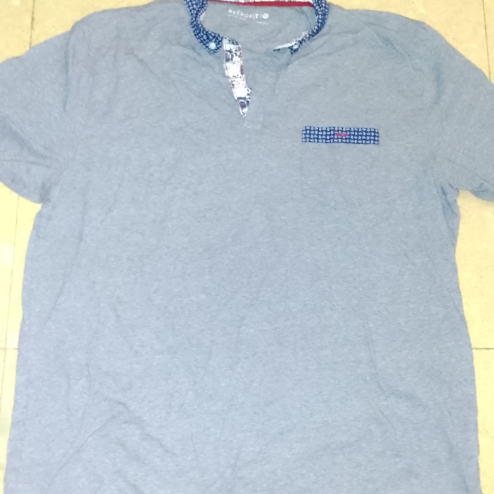 Retrofit Blue Casual Button Down Shirt